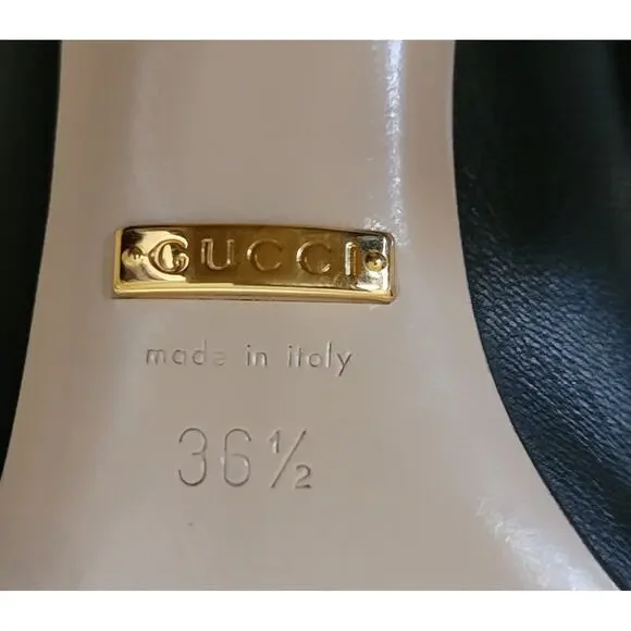 Gucci Heloise Black Leather Lace Up Pom Pom High Heeled Boots 6.5 36.5 409230 - Picture 14 of 17